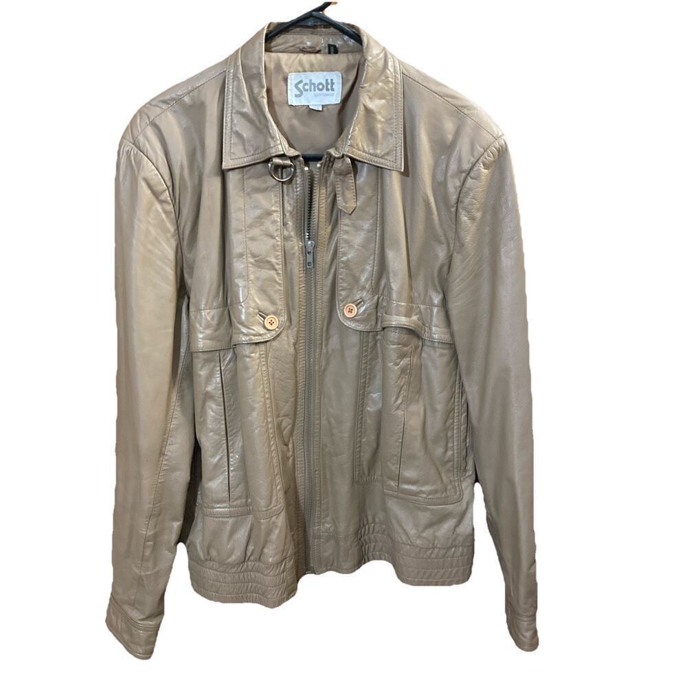 Vtg Schott Sportswear Men’s Leather Jacket Sz 44 Brown 80s 90s Bomber‎